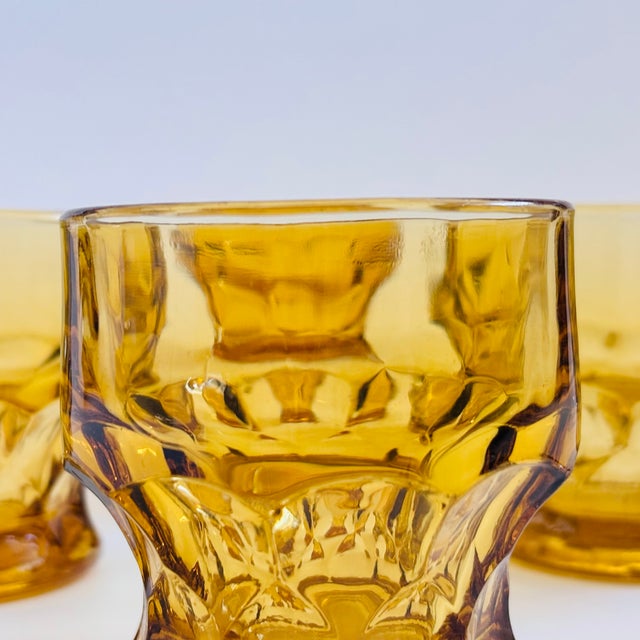 Mid 20th Century Mid Century Georgian Amber Cordial Glasses - Set of 6 For Sale - Image 5 of 7