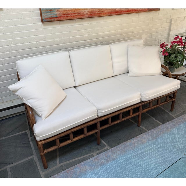 Seven Piece Vintage Set of Clark Casual Bamboo Rattan Furniture For Sale - Image 10 of 18