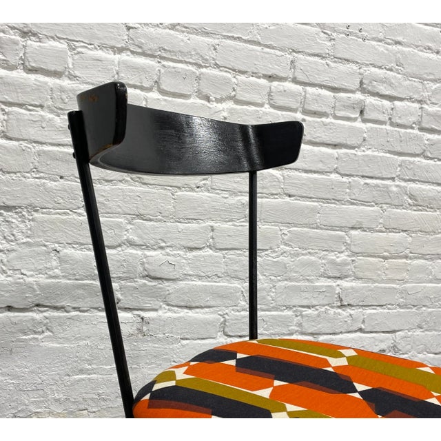 Mid-Century Modern Authentic Mid-Century Modern Side Chair by Clifford Pascoe – Ebonized Wood & Vintage 1960s Upholstery For Sale - Image 3 of 9