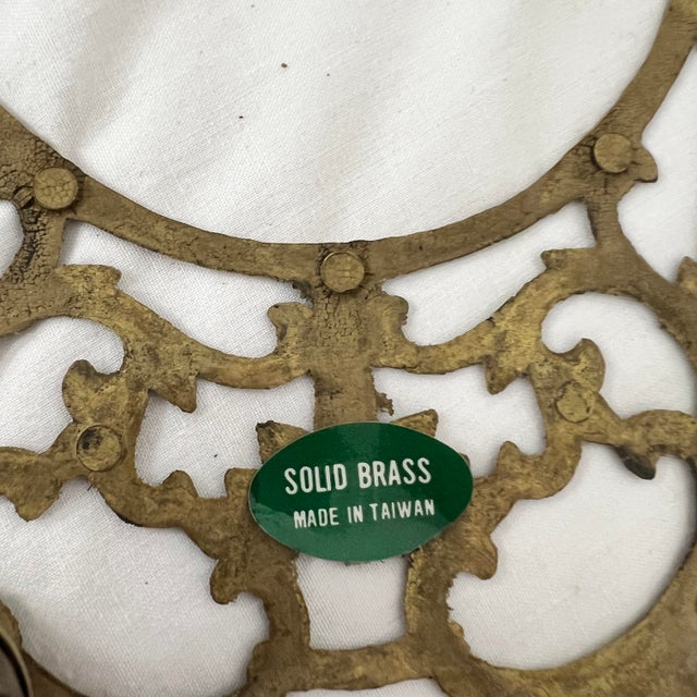 Brass Reticulated Rolling Plant Stand/Caddy For Sale - Image 4 of 4