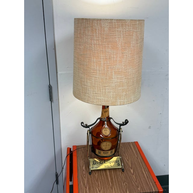 Vintage B & B Dom Benedictine Liquor Bottle + Pour Stand Table Lamp For Sale - Image 9 of 12