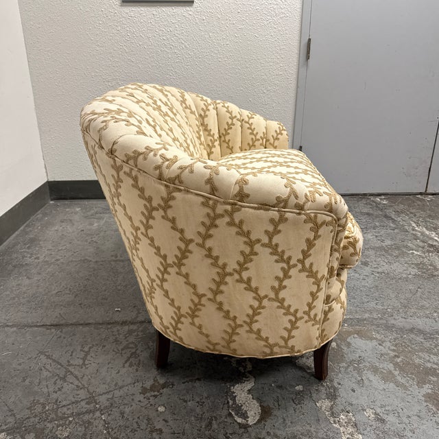 Danish Banana Style Channel Tufted Loveseat, Vintage For Sale - Image 4 of 12