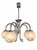 1940s Art Deco Five-Light Chrome Chandelier with Etched Glass Globes, 1940s For Sale - Image 5 of 8