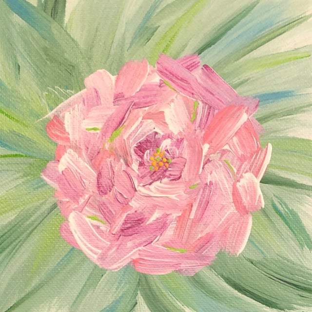 This beautiful floral painting is titled "Bloom 2" and is size 6" x 6". This unique art depicts a wonderful floral bloom...