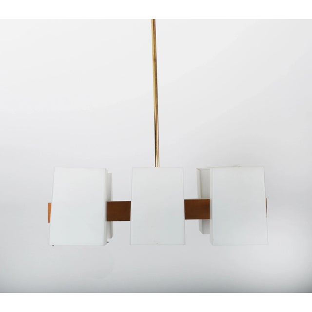 Mid-Century Modern Large Vintage Opaline Glass Chandelier by Rupert Nikoll For Sale - Image 3 of 16