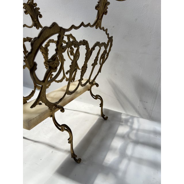 20th Century Openwork Bronze and Brass Magazine Rack For Sale - Image 3 of 12