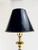 Mid-Century Modern Vintage Hollywood Regency Antique Brass Candlestick Table Lamp With Black Shade For Sale - Image 3 of 13