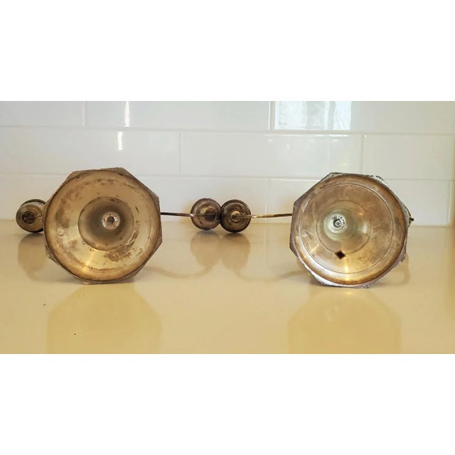 Mid 20th Century Silverplated Candelabras Pair For Sale In Miami - Image 6 of 8