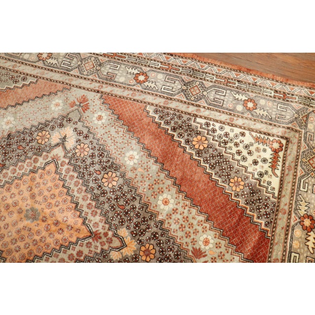 Early 20th Century Zabihi Collection Khotan Apricot Color Gallery Rug - 7' x 13'6" For Sale - Image 4 of 12