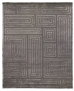 Vera Charcoal/Dark Gray Hand knotted Wool/Viscose Area Rug - 14'x18'