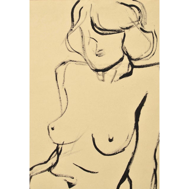 Albert Goltjakov, Nude Act, 1960s, Ink on Paper, in Good conditions. Designed 1960 to 1969 I have official proof of...
