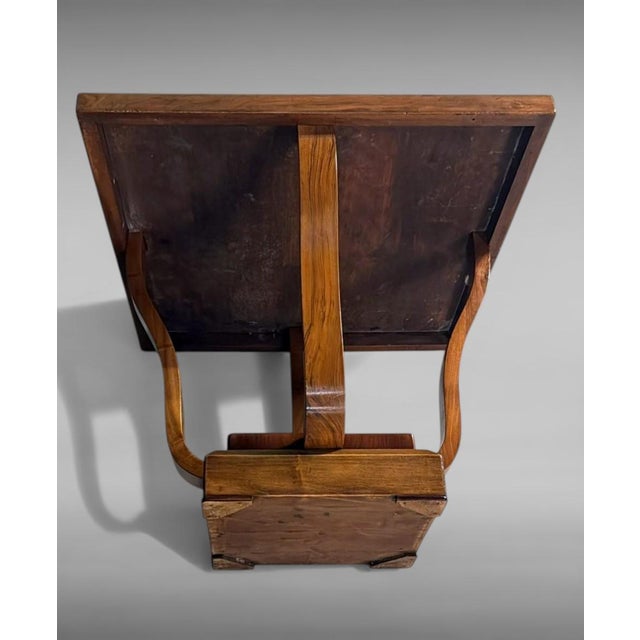 Brown Late 19th Century Italian Art Deco Square Coffee Table With Dual-Tier Base For Sale - Image 8 of 18