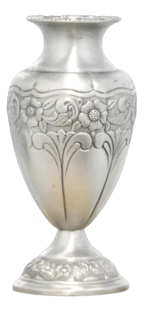 Art Nouveau Ornate Pewter Vase, France, 1920s