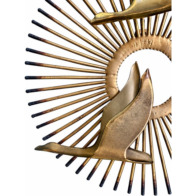 1970s Mid-Century Modern Brutalist Sunburst Bird Wall Sculptures – Exceptional Matching Pair in the Style of Curtis Jeré For Sale - Image 4 of 17