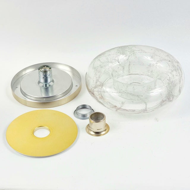 Mid-Century 'Donut' Glass Wall Light/Sconce or Ceiling Light/Flush Mount From Doria, Germany, 1960s For Sale - Image 10 of 10