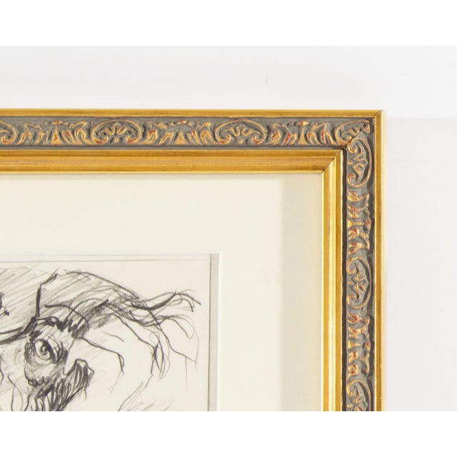 James L. Bruch 1960s “The Bored Reader” Graphite Drawing For Sale In Indianapolis - Image 6 of 8