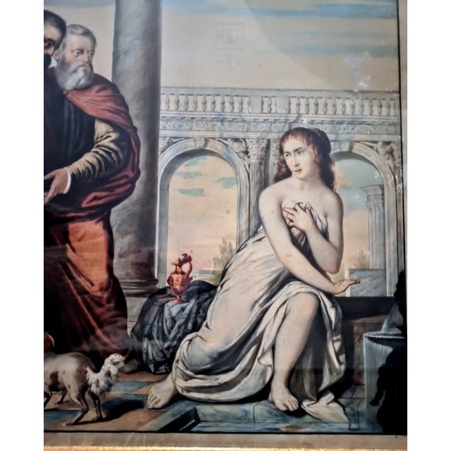 Susanna and the Elders, Tempera and Watercolor on Paper, 19th Century For Sale - Image 12 of 16