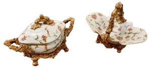 French Rococo Style Sweet Dishes, 1970, Set of 2