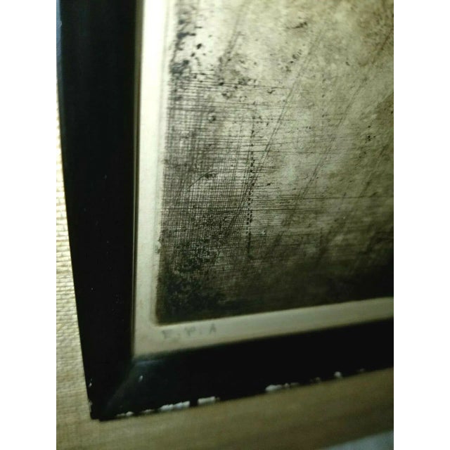 Paper Ryonosuke Fukui Japan Artist Etching and Auquatint; Ink on Paper "Four Trees Against a Wall" For Sale - Image 7 of 12