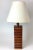 Mid Century Square Laminated Two Tone Wood Table Lamp For Sale - Image 9 of 9