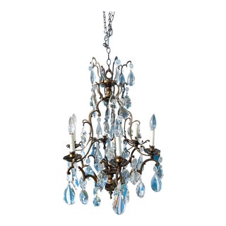 French Vintage Brass Chandelier For Sale