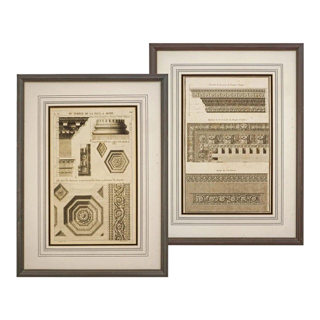 19th Century Architecture Engraving Framed - a Pair For Sale