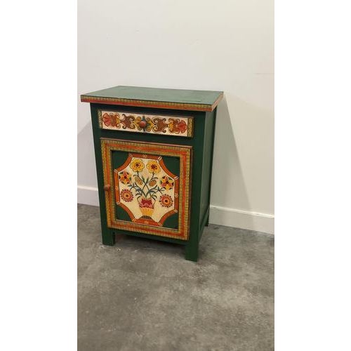 Large Provençal Folk Art Hand-Painted Cabinet, 1970s For Sale - Image 14 of 15