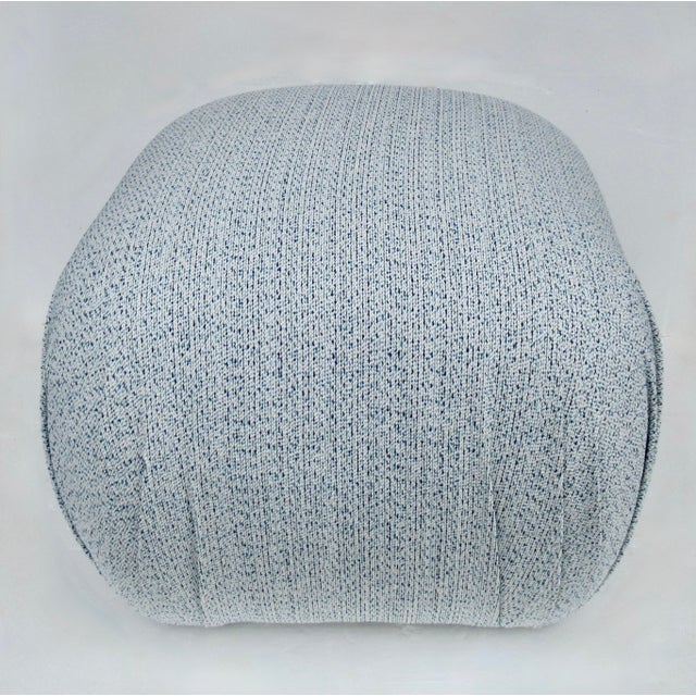 1980s C. 1980's Post-Modern Sherrill Furniture Pouf Ottoman/Stool With a Linear Boucle Textile For Sale - Image 5 of 18