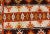 Vintage Moroccan Rug With Stripes & Tribal Design in Orange, D. Brown, Ivory For Sale - Image 9 of 12