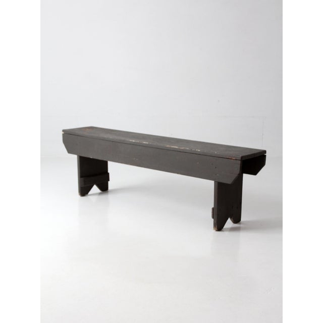 Early 20th Century Antique Primitive Americana Farmhouse Bench For Sale - Image 5 of 18