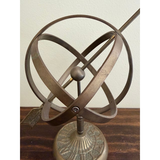 Late 20th Century Vintage English Country Iron Garden Armillary Sundial For Sale - Image 5 of 11