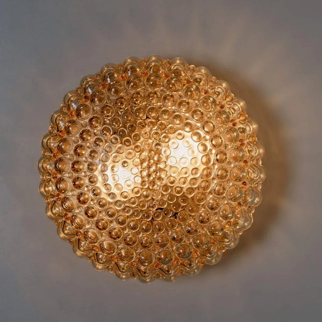 Amber Glass Wall Lights by Helena Tynell for Glashütte Limburg, Set of 2 For Sale - Image 6 of 16