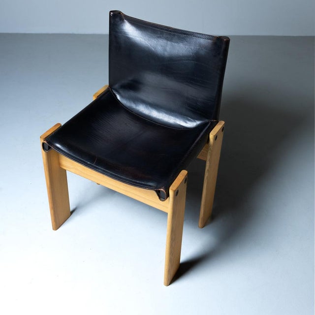 Monk Chairs in Leather by Afra & Tobia Scarpa for Molteni, 1973, Set of 8 For Sale - Image 6 of 13