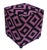 Boho Chic Black/Purple Handmade Kilim Upholstered Ottoman For Sale - Image 4 of 9