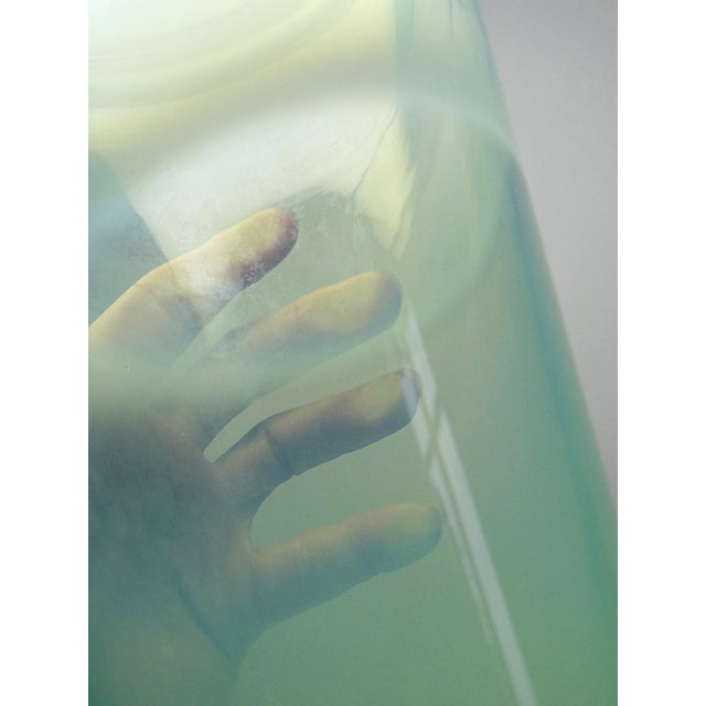 Vintage Scandinavian Opaline Blown Glass Vase in the style of Kosta Boda, 1960s For Sale - Image 9 of 12