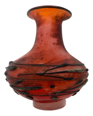 Red Murano Glass Vase from by Ermanno Nason, Italy, 1970s