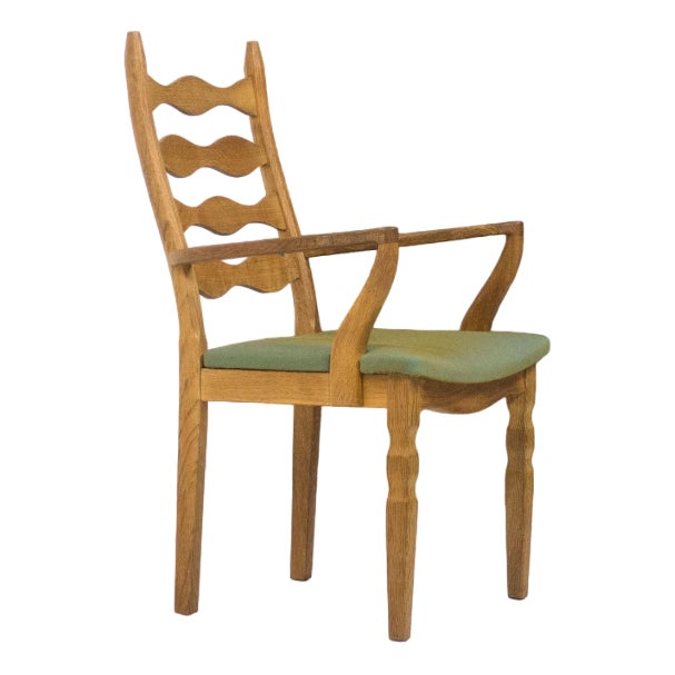 Oak Arm Chair attributed to Henning Kjaernulf for Nyrup Møbelfabrik For Sale