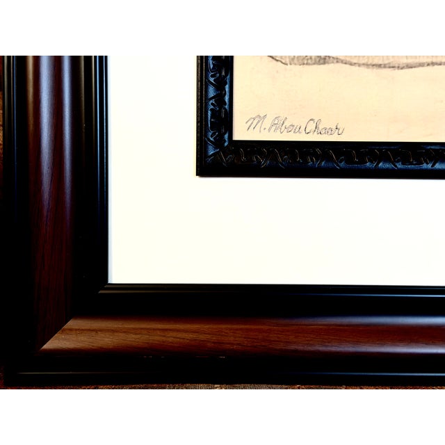 Original Limited-Edition Late-Century Signed Print of Sitting Nude Model Pencil Drawing by M. Abou Chaar For Sale In Los Angeles - Image 6 of 7