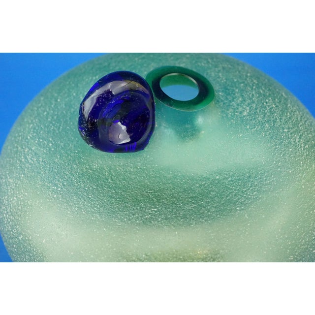 Vintage Italian Green Murano Glass Globular Vase by Alfredo Barbini, 1950s For Sale - Image 13 of 18
