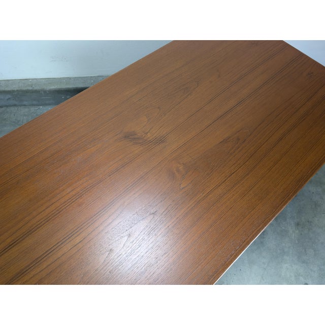 1960s Danish Modern Floating Top Teak Desk Attributed to Johannes Sorth for Bornholm Møbelfabrik For Sale - Image 9 of 18