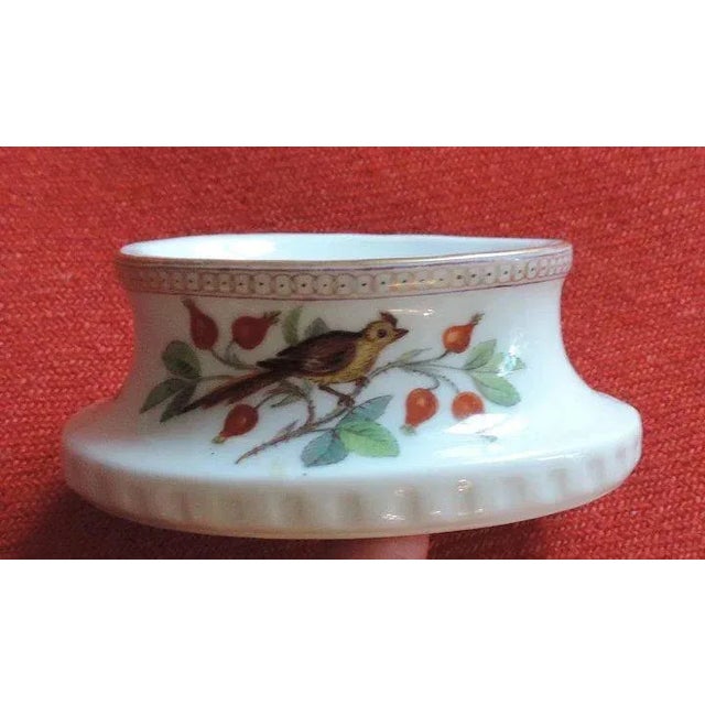 Ceramic 19th Century German Berlin KPM Porcelain Butterflies & Birds Salt Cellar Decorated For Sale - Image 7 of 11