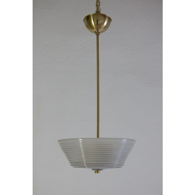 Italian Art Deco Murano Glass Pendant Lamp from Barovier Toso, 1940s For Sale - Image 14 of 17