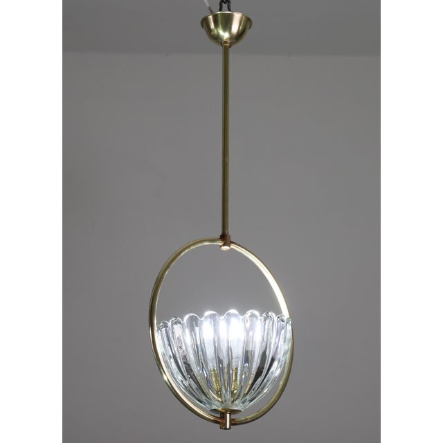 Art Deco 1950s Art Decò Barovier E Toso Pendant Light For Sale - Image 3 of 14