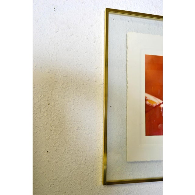 1970s Greg Copeland Print Autumn Leaf | Large Glass Frame For Sale - Image 5 of 6
