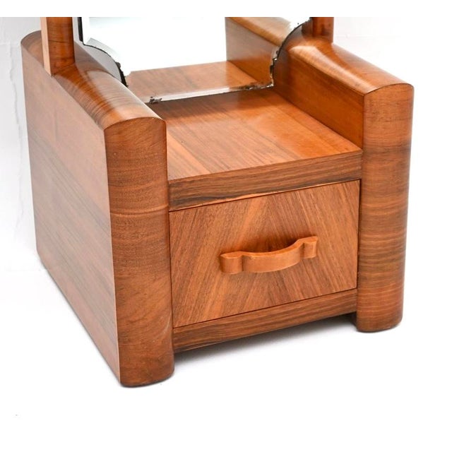 Brown Art Deco Figured Walnut Cheval Floor Mirror, 1930s For Sale - Image 8 of 12