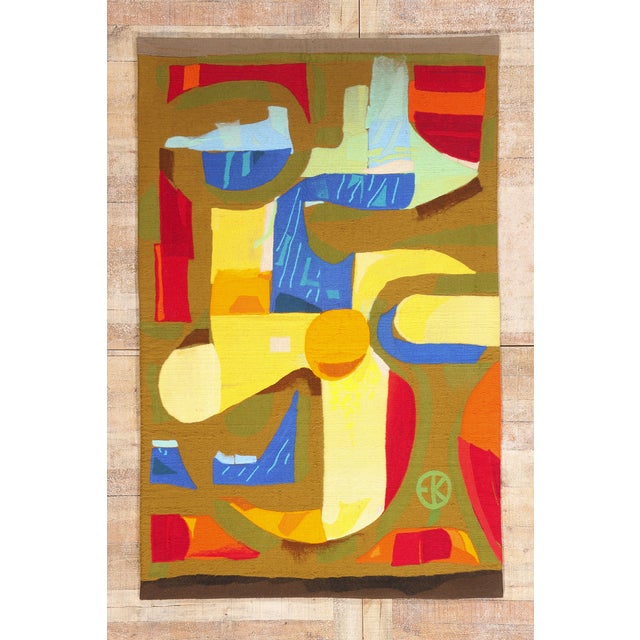 Vintage Swedish Rollakan Rug by Eva Kaskova, 04'03 X 06'07 For Sale - Image 10 of 10