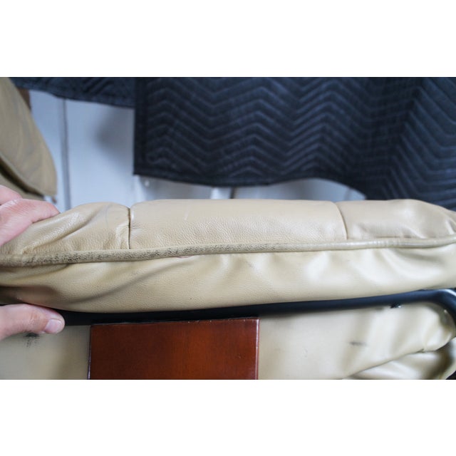 Vintage Stressless Leather Reclining Swivel Lounge Chairs & Ottoman Attributed to Ekornes For Sale - Image 14 of 14