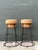 Mid-Century Modern Vintage Cork and Metal Bar Stools - A Pair For Sale - Image 3 of 12