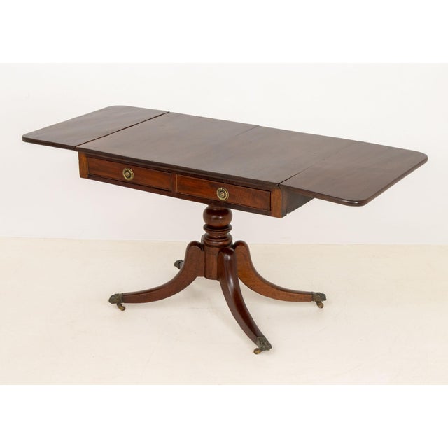 Regency Mahogany Drop Leaf Sofa Table For Sale - Image 10 of 13