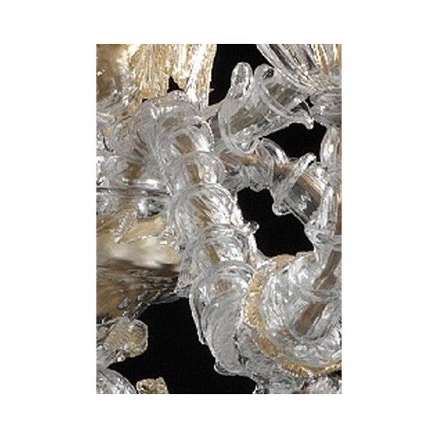 Transparent and Gold Murano Glass Chandeliers by Simoeng, Set of 2 For Sale - Image 17 of 18